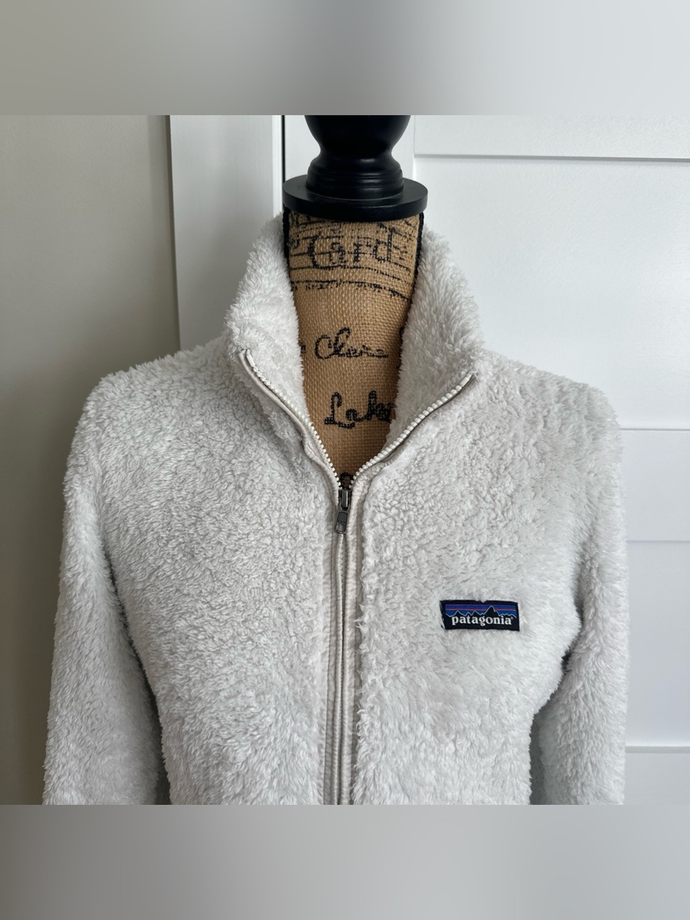 Patagonia Fleece Jacket Womens Small White Los Gatos Full Zip Sherpa Lined - Picture 2 of 16
